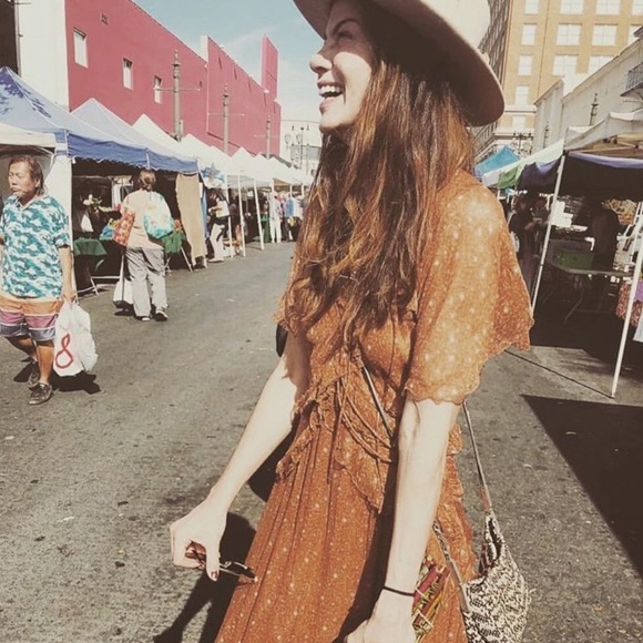 ✨SOLD✨ DÔEN antoinette silk dress warm autumnal tamarillo paisley S - Picture 9 of 16